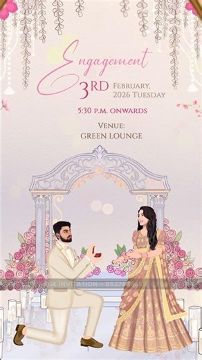 Latest Engagement Invitation Video 2025 | Ring Ceremony Digital Invite | WhatsApp Status 💍
