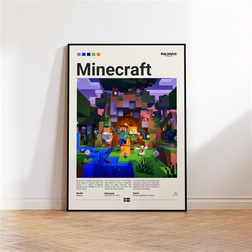 Minecraft Poster, Video Game Poster, Minimalist Game Print, Gaming Room Poster, Gamer Gift, Gaming Print Poster, Gaming Wall Art - Etsy UK