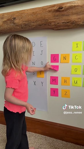 Easy Toddler Alphabet Letter Practice with Post-it Notes
