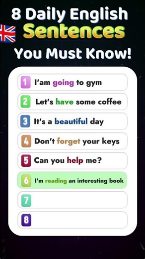 🚀 8 Daily English Sentences You Must Know! 😱