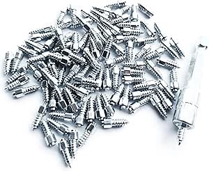 12mm Tire Studs for ATV, 200pcs Carbide Screw Anti-Slip Studs for SUV,Motorbike,Motorcycle,Dirt Bike,Tractor,Snowblower Reusable Anti-ice Snow Spikes with Installation Sleeve