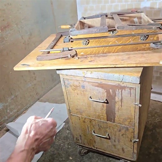 Antique dresser bottom installed and loose drawer clamping