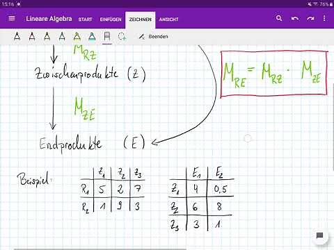 Mehrstufige Produktionsprozesse: Rohstoff-Endprodukt-Matrix berechnen (Matrizen multiplizieren)