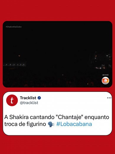 Shakira cantando Chantaje em Copacabana durante troca de figurino