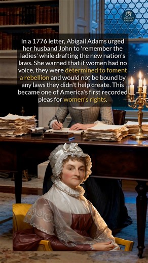 In 1776, Abigail Adams pushed for legal rights for women. #history #historyfacts #womenshistory | Ancient Enigma