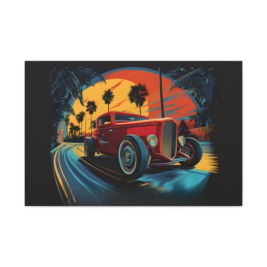 Red Ford Hot Rod Classic Car Art Matte Canvas - Etsy