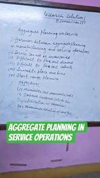 Aggregate planning in service operations 😍😍😍
