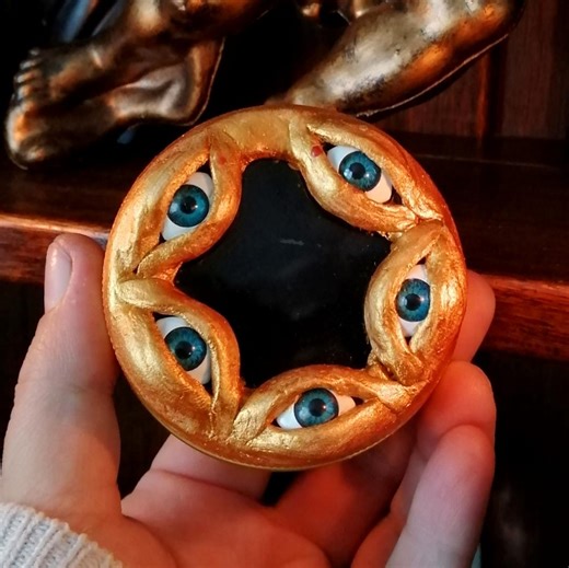 Thrones Scrying Mirror, Biblically Accurate Angel. Hand Sculpted Clay Eye Tin. Divination Tool, Witchcraft, Altar Tool, Alchemy, Magic. Eyes - Etsy UK