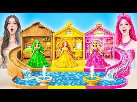 We Build a Secret Room: Rich vs Broke vs Giga Rich Girl in House | One Color Challenge by BOBAPIC