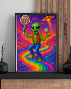 Alien Wall Art, Digital Download PNG – Green Extraterrestrial in Bath, Sci‑fi   History Art, Instant Wall Art PNG, Weird Art, Cycledelic - Etsy