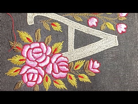 Embroidering a Beautiful Letter A with Flowers