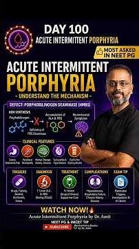 Acute Intermittent Porphyria || Day 100 of 100 || Biochemistry High Yield MCQ #biochemistry #neetpg