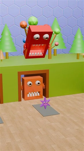 Cube monsters 🟩🟦🤩 #alinton3d