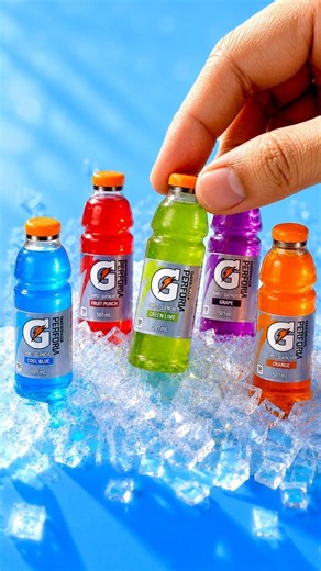 DIY Miniature GATORADE Drink Bottles! ⚡🍹 Easy Crafts for Barbie Dolls #shorts #craft #kawaii #diy