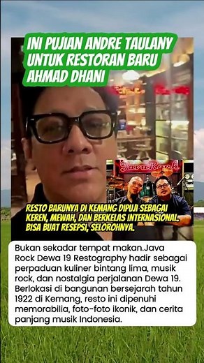 Andrea Taulany's praise for Ahmad Dhani's restaurant #infotainment #entertainment #viral #enterhome