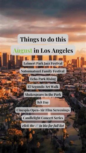 35K views · 146 reactions | From summer concerts under the stars to hidden speakeasies and art walks—August in L.A. is packed with ways to stay cool and entertained. | Secret Los Angeles | Facebook
