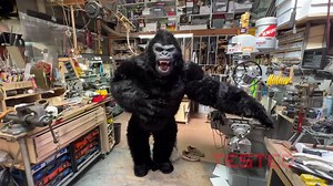 Adam Savage is delighted with this inflatable gorilla costume lined with synthetic fur! Full video on YouTube; link in bio! Happy Halloween! 🎃 🍬 #adamsavage #costumes #gorilla #halloween | Tested