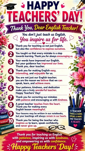 Thank You, Dear English Teacher ❤️ |teachers day| Best Teacher Quotes #learnenglishwithmohinik