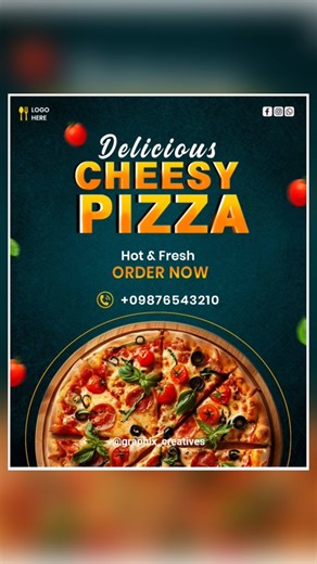 Creative pizza poster Design in photoshop | Graphic design #tutorial #ytshorts #trendingshorts
