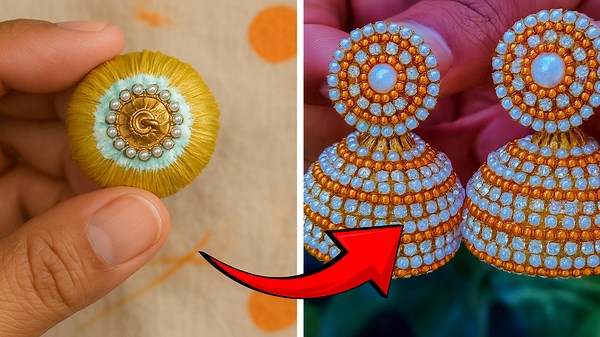 DIY Silk Thread Earrings | Handmade Gift from Waste for Mother’s Day 💝