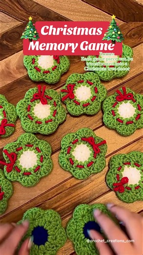 Crochet Memory Game. Christmas Edition 🎄 #crochet #memorygame #christmas #christmasdecor #crochetpattern