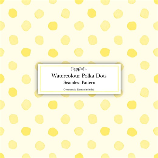 Lemon Yellow Polka Dot | Digital Paper | Seamless Pattern | Watercolour Style (digital Download) - Etsy