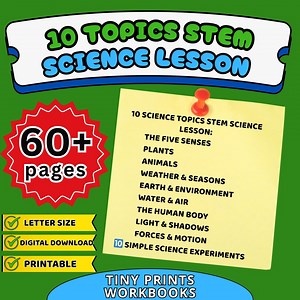 Kindergarten Science Worksheets Printable | 10 Topics STEM Science Lessons | Preschool & Homeschool Printables - Etsy