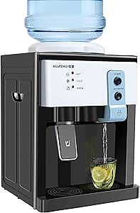 Top Loading Countertop Water Cooler Dispenser, 3 Function Hot/Cold/Warm Water Drinking Machine, Hold 1.1 to 5 Gallon Water Bottles, Countertop Water Dispenser for Home Office Dormitory
