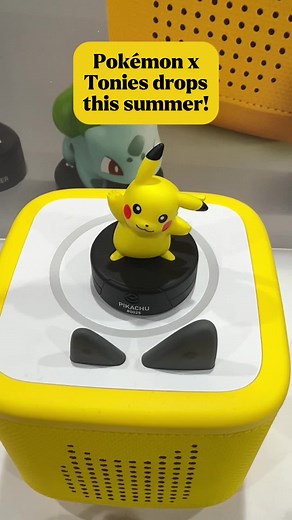 Link in bio for more details! This Tonie is going to be the very best. 💛 A Pikachu-inspired Toniebox 2 and three Pokémon tonies will be hitting shelves this summer. We shared the news earlier this year, but we got to see it in person today! Unfortunately we couldn’t hear it yet, but we know we’ll be catching all the nostalgia. @tonies US