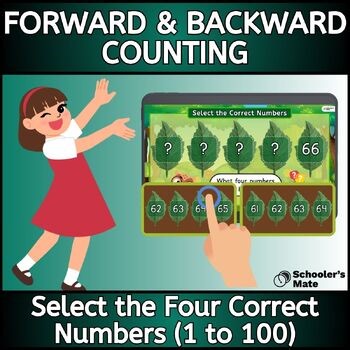 Forward and Backward Counting: Select the Four Correct Numbers (1 - 100) Digital
