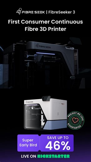 🎯 Only $2,699--Now Live on Kickstarter! 🌍 Free Worldwide Shipping for all Kickstarter backers! ✅ 900MPa Strength – As tough as aerospace aluminum ⚙️ Dual Nozzles with Patented Co-Extrusion Tech– Print with thermoplastics carbon/Fibreglass simultaneously 🚀 Max 500mm/s Speed & Big 300×300×245mm Volume 🎯 AI Smart Control – Auto leveling, jam prevention & remote slicing 🧵 Supports PLA, PA, PC, Fibreglass, Carbon Fibre & more 🔥👉 Limited slots available--Tap “Shop Now” to claim your reward! | F