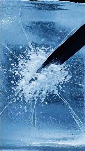 ❄️ Ralenti extrême : la lame transperce la glace