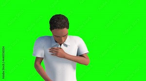 Cartoon animated character african american black man disappointed crying depressed emotions 3d render