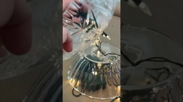 Stuff Christmas lights into a Dollar Tree bowl 😍🎄