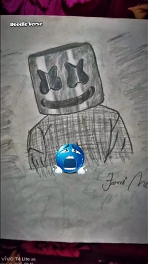 Sketching Marshmallow 🩵 #drawing #marshmallow #tutorial #shorts