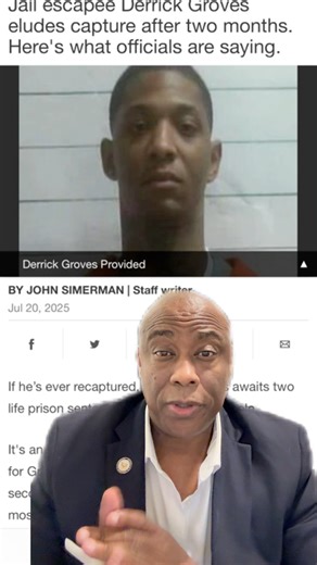 25K views · 296 reactions | New Orleans Escapee, Derrick Groves, Still At Large. #outofcontroljails #prisonbreak #tiktocjail | Victor Hill | Facebook