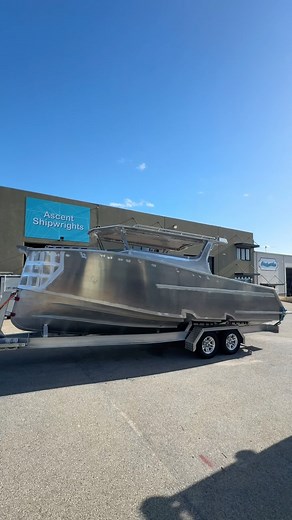 All fabricated, time for paint and fit out @ascentshipwrights #offshore #plateboat #aluminium #fabrication #boat #steppedhull #navalarchitecture #boatbuilding #shipwrights | Ascent Marine