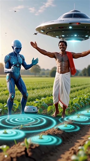 Alien ship crashes in farmer's field #ai #shorts #cartoon #video #india #facts