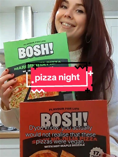 PIZZA NIGHT 🌱🍕 The @BOSH! - Food You’ll Love pizzas (AdPR) actually are a 10/10 for me, stone baked base with melty cheeze, delicious spicy nduja and pesto and agave drizzles to finish off - oh and the crust is perfect for dipping! My non vegan bf loved them too. The ideal weekend treat meal, especially if you're trying @Veganuary or just want to add more plants into your diet. You can buy in @Tesco 🛒 #veganuary #veganfood #plantbasedfood #veganpizza