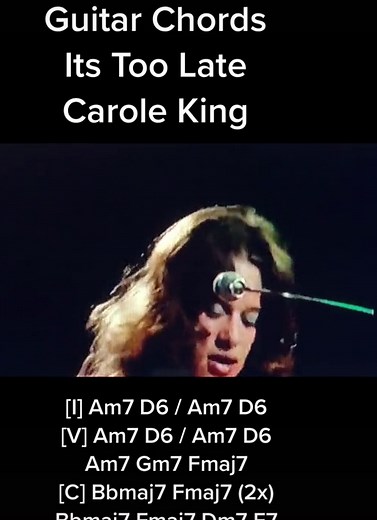 Guitar Chords Its Too Late Carole King #caroleking #itstolate #guitarchords #guitartok #pianomusic #playguitar #guitarlessons #acousticguitar #playthatguitar #guitarlessonsforbeginners #guitar #music #guitarist #rock #musician