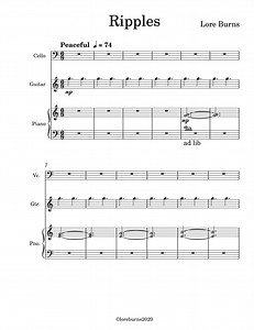 Ripples - Cello, Acoustic Guitar, Piano - Digital Sheet Music | Sheet Music Plus