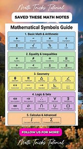 Math Symbols Math Notes | Math Tricks Tutorial