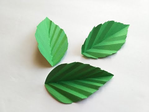 How to make a paper rose LEAF / Paper leaf DIY / Rose paper leaves