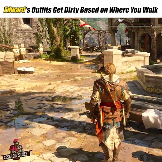 Outfits Get Dirty Depending on Where You Walk in Black Flag Resynced 🏴‍☠️ #assassincreedblackflag
