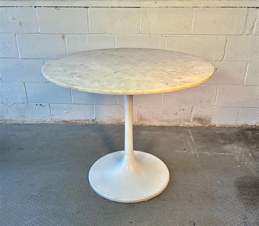 White Italian Marble 36" Round Tulip Dining Table - Etsy