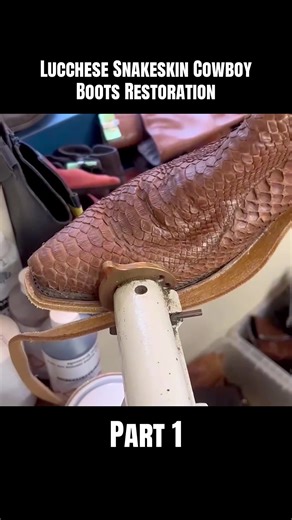 Lucchese Snakeskin Cowboy Boots Restoration | Part 1 #restore #shoerepair #shoe #boots #restoration