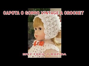HOOD OR HAT VINTAGE A CROCHET