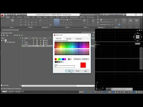 AUTOCAD | cara merubah warna garis atau line pada autocad