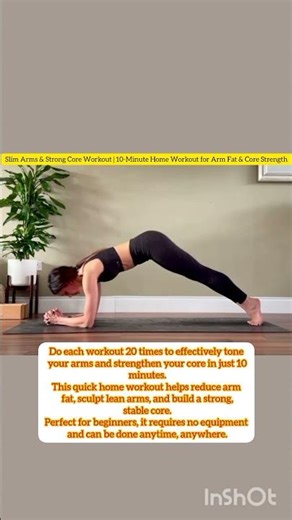 Slim Arms & Strong Core Workout | 10-Minute Home Workout for Arm Fat & Core Strength
