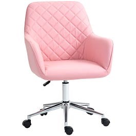 Vinsetto Height-Adjustable Office Swivel Desk Chair - Pink